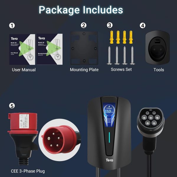 Borne de Recharge Tera 11kW Type 2 – Image 2
