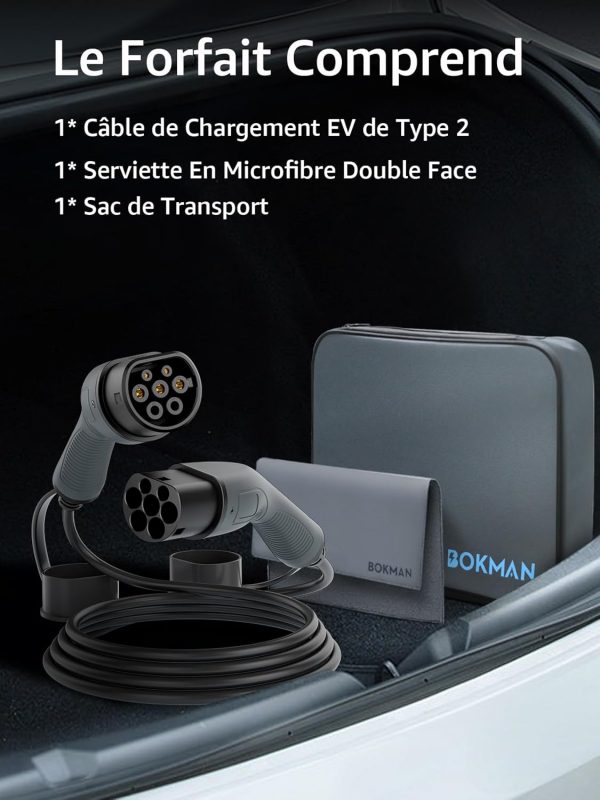 Câble de Recharge pour Voiture Électrique 22 kW Type 2 Bokman – Image 3