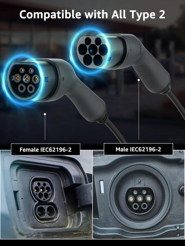 Câble de Recharge pour Voitures Électriques 11 kW Type 2 – Image 2